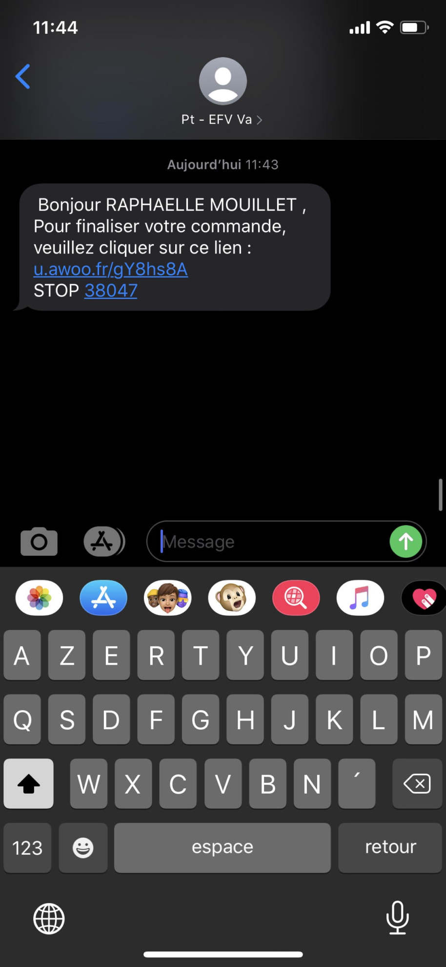 confirmation sms